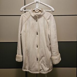 Cream Micro Suede Coat